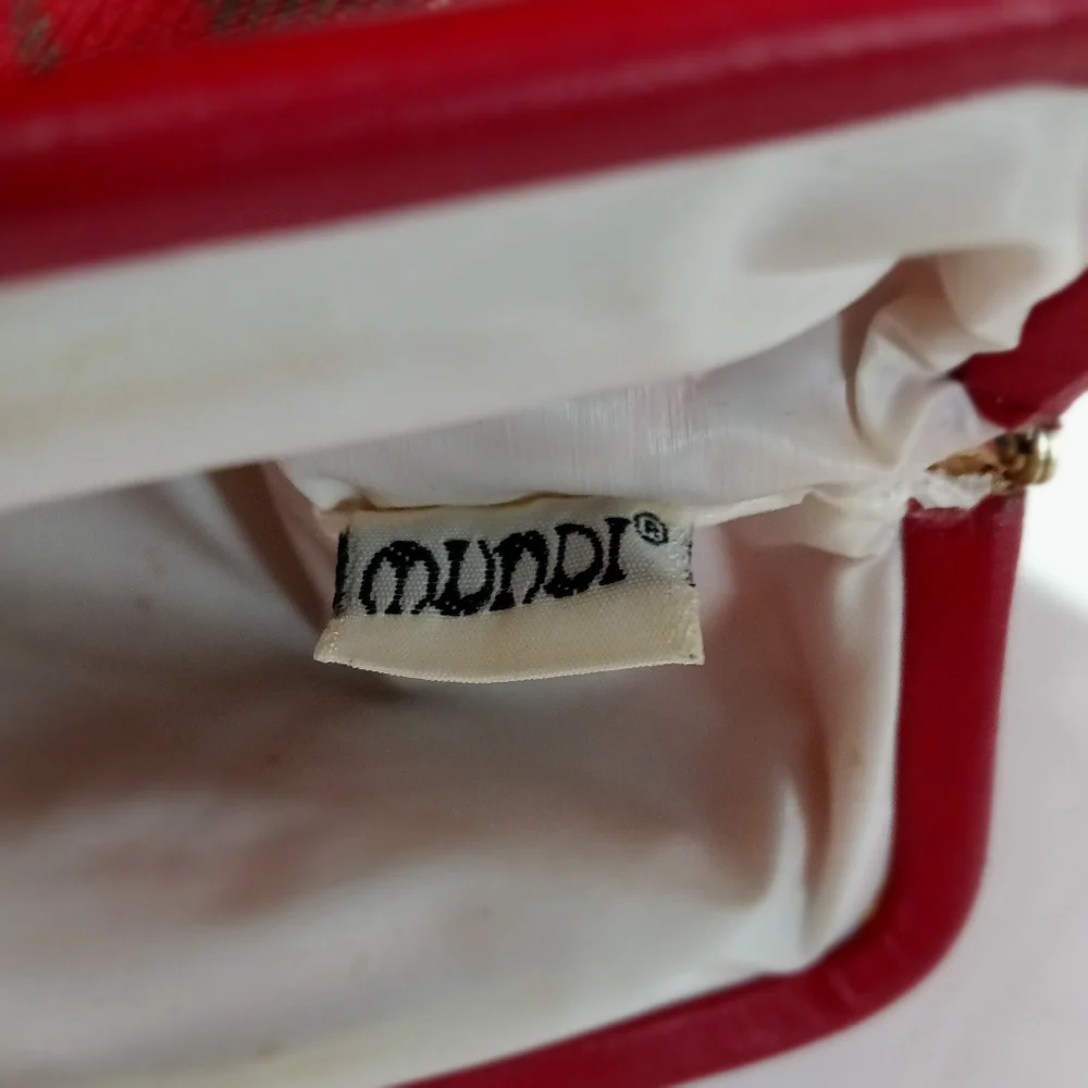 Mundi Vintage Red Plaid Clasp Pouch